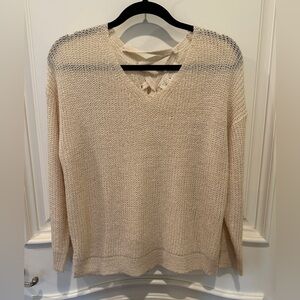 Sweet Wanderer Women’s Cream V-Neck Sweater